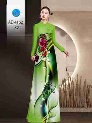 Vải Áo Dài Hoa In 3D AD 41621 26